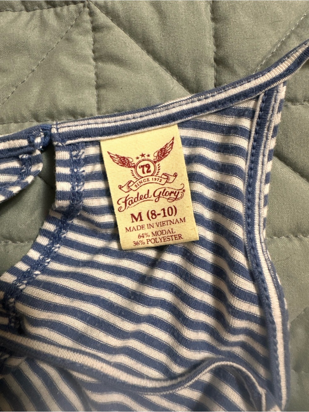 Blue & White Striped Ruffle-Hem Halter Tank - Picture 2 of 2